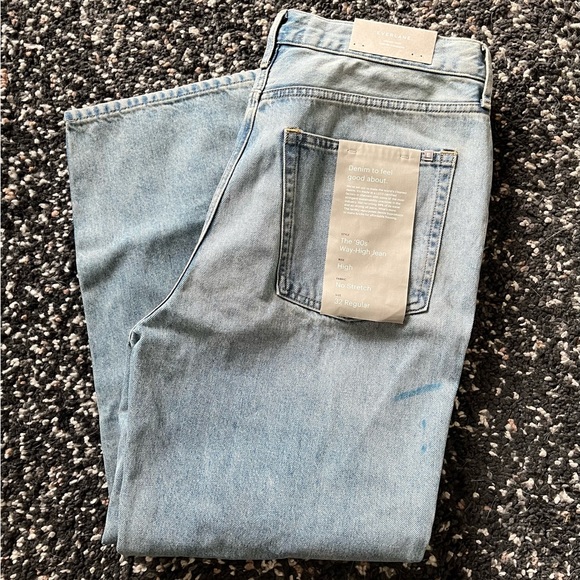 NWT Everlane 90’s rigid way-high paint splatter jeans - Picture 4 of 8